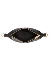 Small black handbag made of natural leather TORES-1267-9I(W26), product view from the inside on a white background.