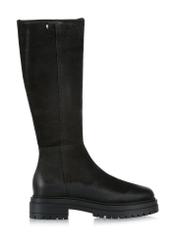 Black velvet women's boots on the platform BUTYD-1102-98(Z24)-01