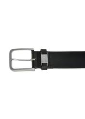 Black leather men's belt PASMS-0129C-99(W24)-03