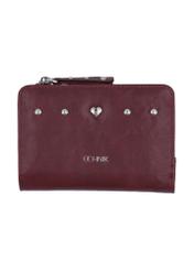 Burgundy small women's wallet POREC-0445-4D(Z26) - front product view, on white background.