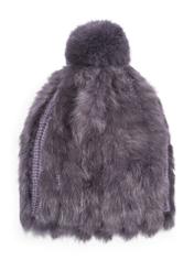Grey women's fur hat CZADF-0034-94(Z26), front view of the product on a white background.