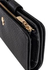 Medium black leather women's wallet PORES-0896R-99(Z25) - close-up detail on white background.
