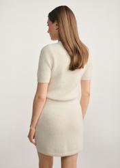 Women's wool sweater SWEDT-0256-12(Z25), product view from the back on the model. Half of the silhouette visible.