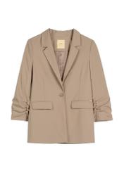 Women's dark beige jacket ZAKDT-0043-1K(W26), front product view on white background.