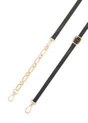 Small women's handbag in black TOREC-1178-9P(W26), view of the product strap on a white background.