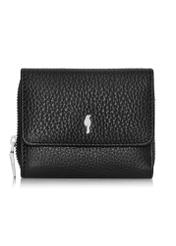 Small black leather women's wallet PORES-0802P-99(Z24)-03