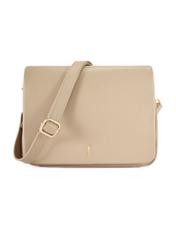 Beige leather women's handbag TORES-0911F-1B(W26) - front product view, on white background.