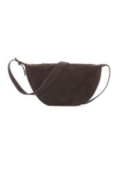 Dark brown leather semi-circular women's handbag TORES-1309-1I(W26), front product view on white background.