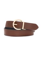Reversible brown and black women's belt PASDS-0175B-88(Z25), front product view on white background.