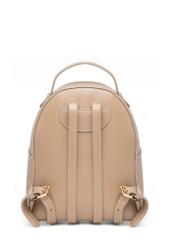 Small beige women's backpack TOREC-1128-1D(W26), product view from the back on a white background.