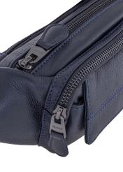 Men's navy blue leather zippered kidney TORMS-0280A-69(W24)-05