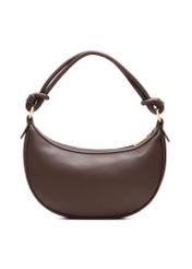 Brown small women's hobo bag TOREC-1097-1H(W26), product view from the back on a white background.