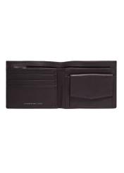 Small men's leather wallet in brown color PORMS-0708-1H(Z26), product view inside on white background.