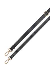Black leather handbag TORES-0975F-99(Z26) - close-up of detail, on white background.
