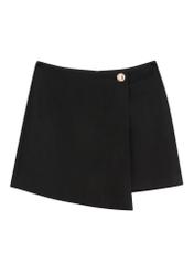 Women's black skirt-shorts SZODT-0008-99(W26) front product view, on white background.