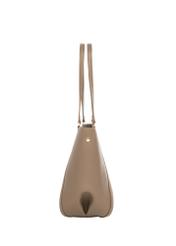Beige women's shopper bag TOREC-1296-1B (Z26), product view from the side on a white background.