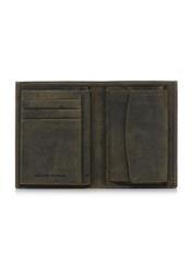 Men's khaki leather wallet PORMS-0545-54(W23)-04