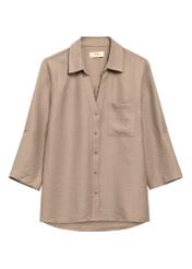 Dark beige women's shirt KOSDT-0157A-1D(W26), front product view on white background.