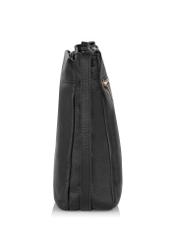 Women's black leather postbag TORES-0992-99(W24)-03