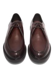 Men's dark brown leather brogues BUTYM-0587-1I(Z26), front product view on white background.