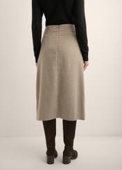 Beige A-line Midi Skirt with Wool SPCDT-0136-1J(Z26)