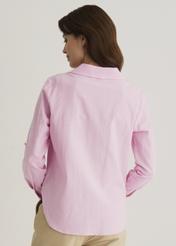 Pink cotton shirt for women KOSDT-0092-34(W22)-05