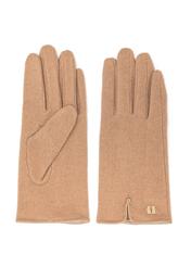 Beige woolen women's gloves REKDT-0027A-1A(Z26)