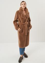 Women's long wool fur coat FUTDW-0019-24(Z23)-01