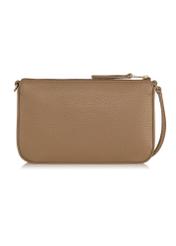 Beige leather women's wallet with handle PORES-0887-81(Z23)-03