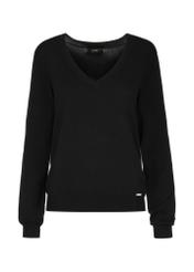 Black sweater with V-neck SWEDT-0201-99(W24)-03