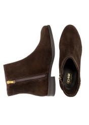 Dark brown suede women's ankle boots BUTYD-1193-1I(Z26), product view from the top and side on a white background.