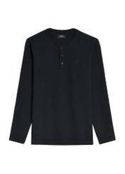 Black men's longsleeve LSLMT-0007-99(Z24), product view from the front on a white background.