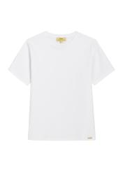 Women's white cotton T-shirt TSHDT-0165-0A(Z26), front product view on white background.