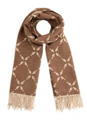 Double-sided women's scarf with monogram SZADT-0206-1D(Z26) product view from the front on a white background.