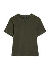 Women's khaki T-shirt TSHDT-0145-55(Z25), front product view on white background.