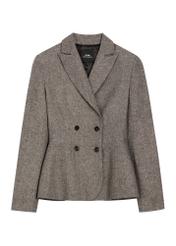 Women's gray wool jacket ZAKDT-0053-9D(Z26) - front product view, on white background.