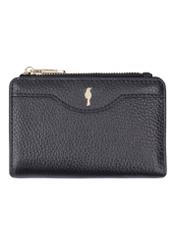 Black leather women's wallet PORES-1015R-9I(Z26), front product view on white background.