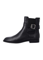 Black leather women's ankle boots BUTYD-1312-99(Z26), side view of the product on a white background.
