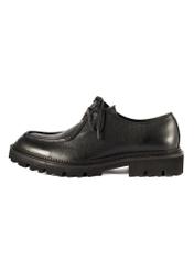 Black men's leather shoes BUTYM-0524-9I(Z26), side view of the product on a white background.
