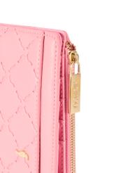 Pink large women's wallet POREC-0406-5B(W26) - close-up detail, on white background.