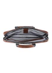 Brown leather men's bag TORMS-0488-1H(W26) - product view from above, on white background.