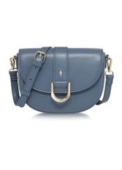 Blue imitation leather ladies postbag TOREC-0879-61(W24)-01