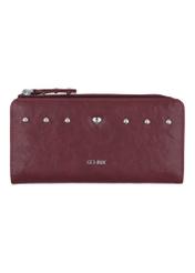 Burgundy large women's wallet POREC-0446-4D(Z26) - front product view, on white background.