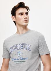 Gray men's t-shirt with print TSHMT-0111-91(Z24)