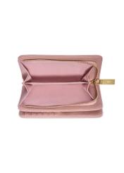 Pink women's wallet with a handle, model POREC-0436-5A(Z26); view of the interior on a white background.