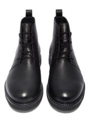 Black men's leather ankle boots BUTYM-0545-99(Z26), front product view on white background.