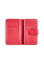 Medium red leather women's wallet PORES-0896G-42(Z25), product view inside on white background.