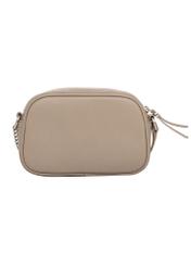 Small women's handbag in cool beige color TOREC-1285-1K(Z26), product view from the back on a white background.