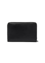 Black leather women's wallet PORES-1000-99(Z26), product view from the back on a white background.