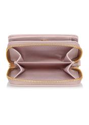 Small pink women's wallet with handle POREC-0395A-31(Z25), product view inside on white background.